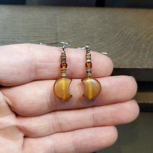 925 Sterling Silver Handmade Plastic And Shell Disc Dangle Earrings